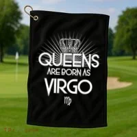 Queens Are Born As Virgo Golf Towel thumb 1
