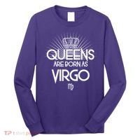 Queens Are Born As Virgo Long Sleeve Shirt thumb 0