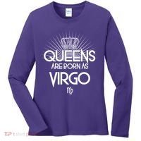 Queens Are Born As Virgo Women's Long Sleeve Shirt thumb 0