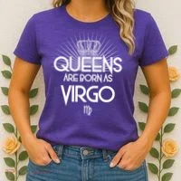 Queens Are Born As Virgo Women's T-Shirt thumb 2