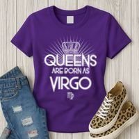 Queens Are Born As Virgo Women's T-Shirt thumb 3