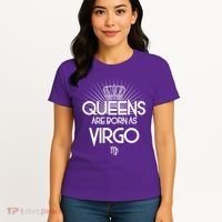 Queens Are Born As Virgo Women's T-Shirt thumb 4