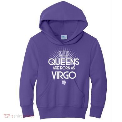 Queens Are Born As Virgo Kids Hoodie