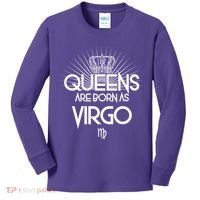 Queens Are Born As Virgo Kids Long Sleeve Shirt thumb 0