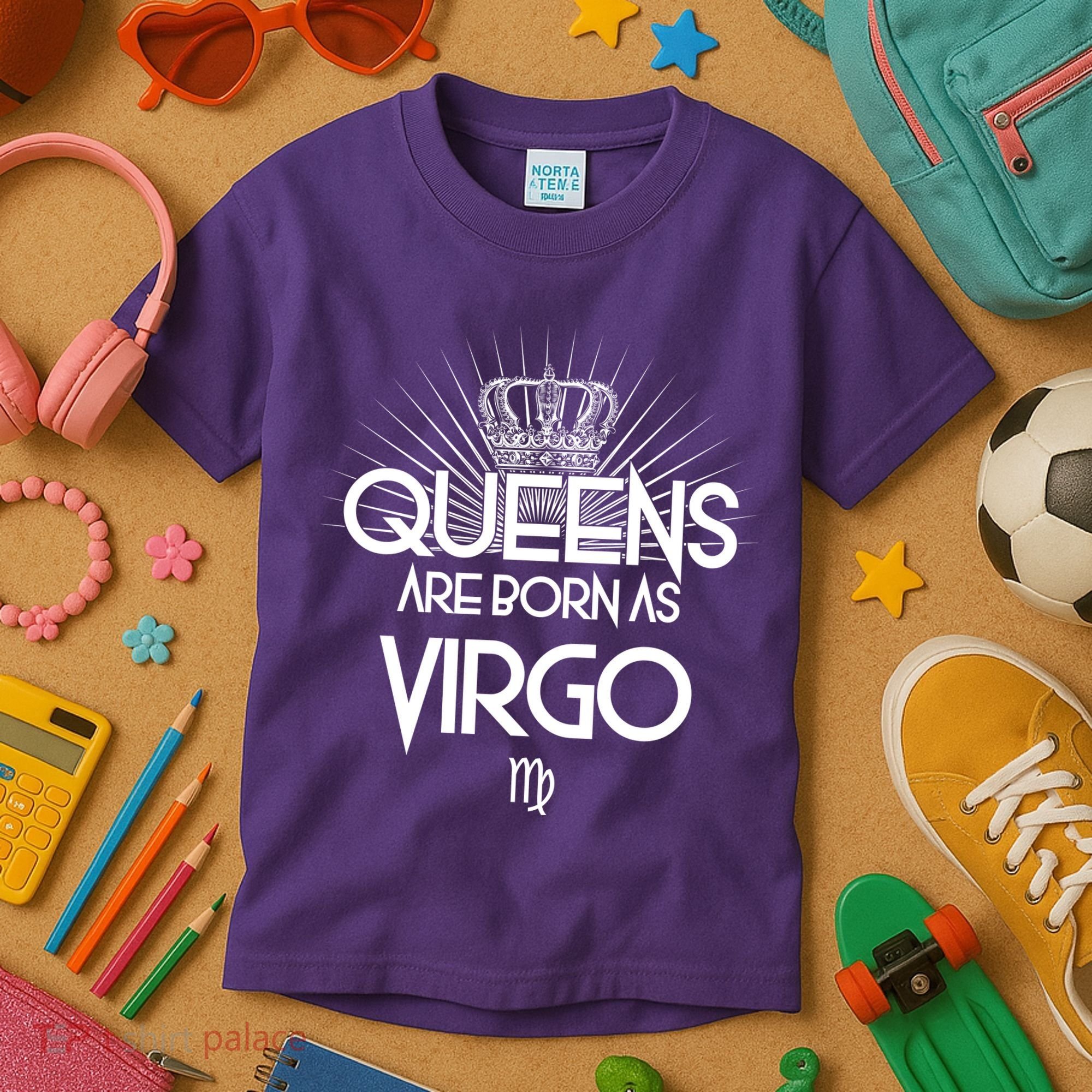 Queens Are Born As Virgo Kids T-Shirt