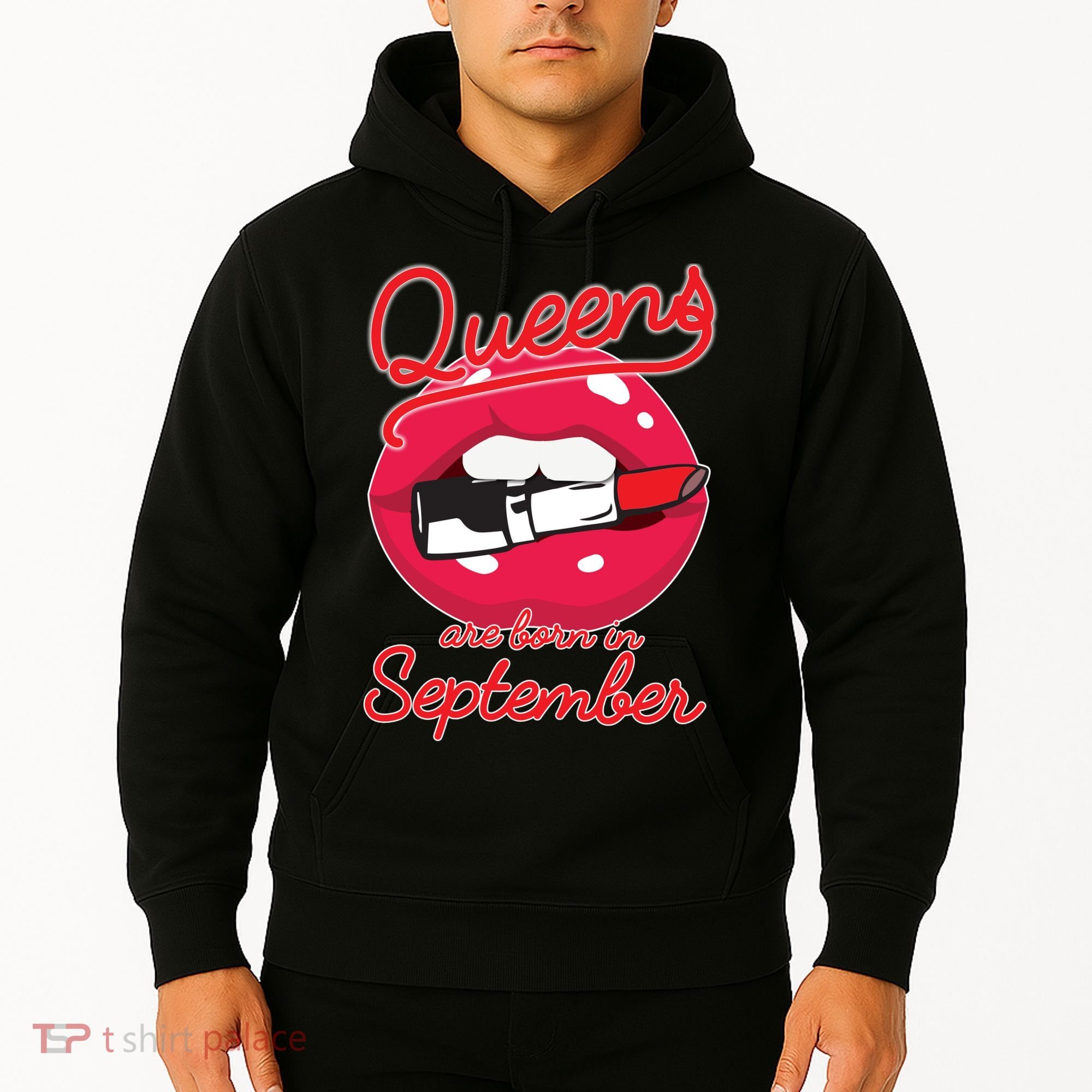 Queens Are Born in September Lipstick Hoodie