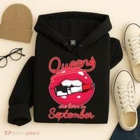 Queens Are Born in September Lipstick Hoodie thumb 4