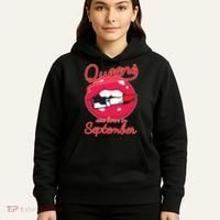 Queens Are Born in September Lipstick Hoodie thumb 5
