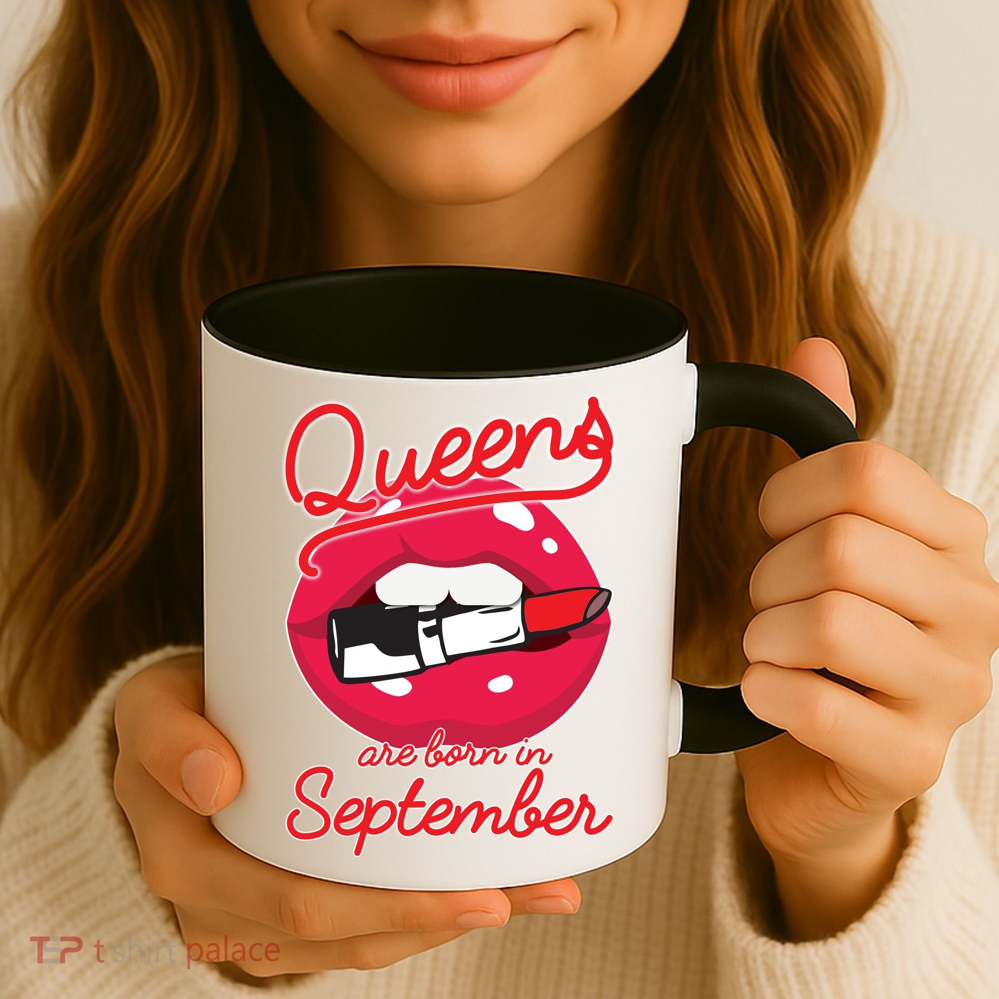Queens Are Born in September Lipstick Coffee Mug