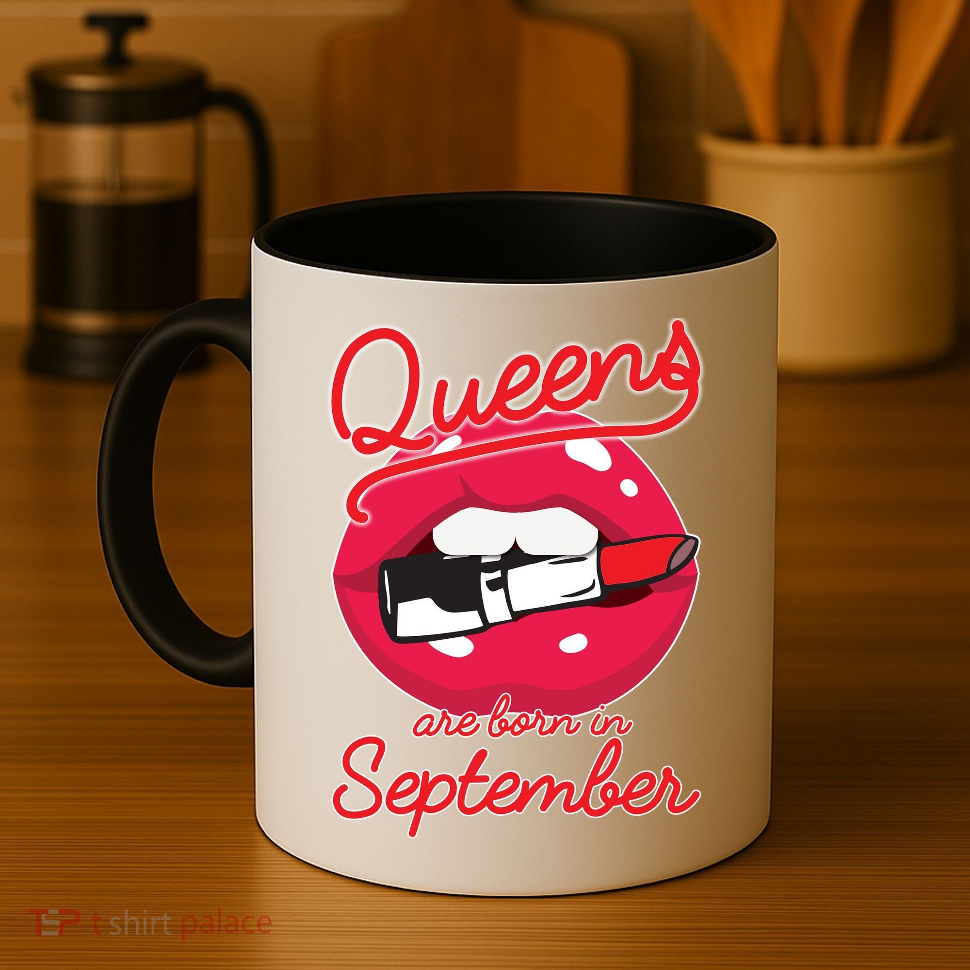 Queens Are Born in September Lipstick Coffee Mug