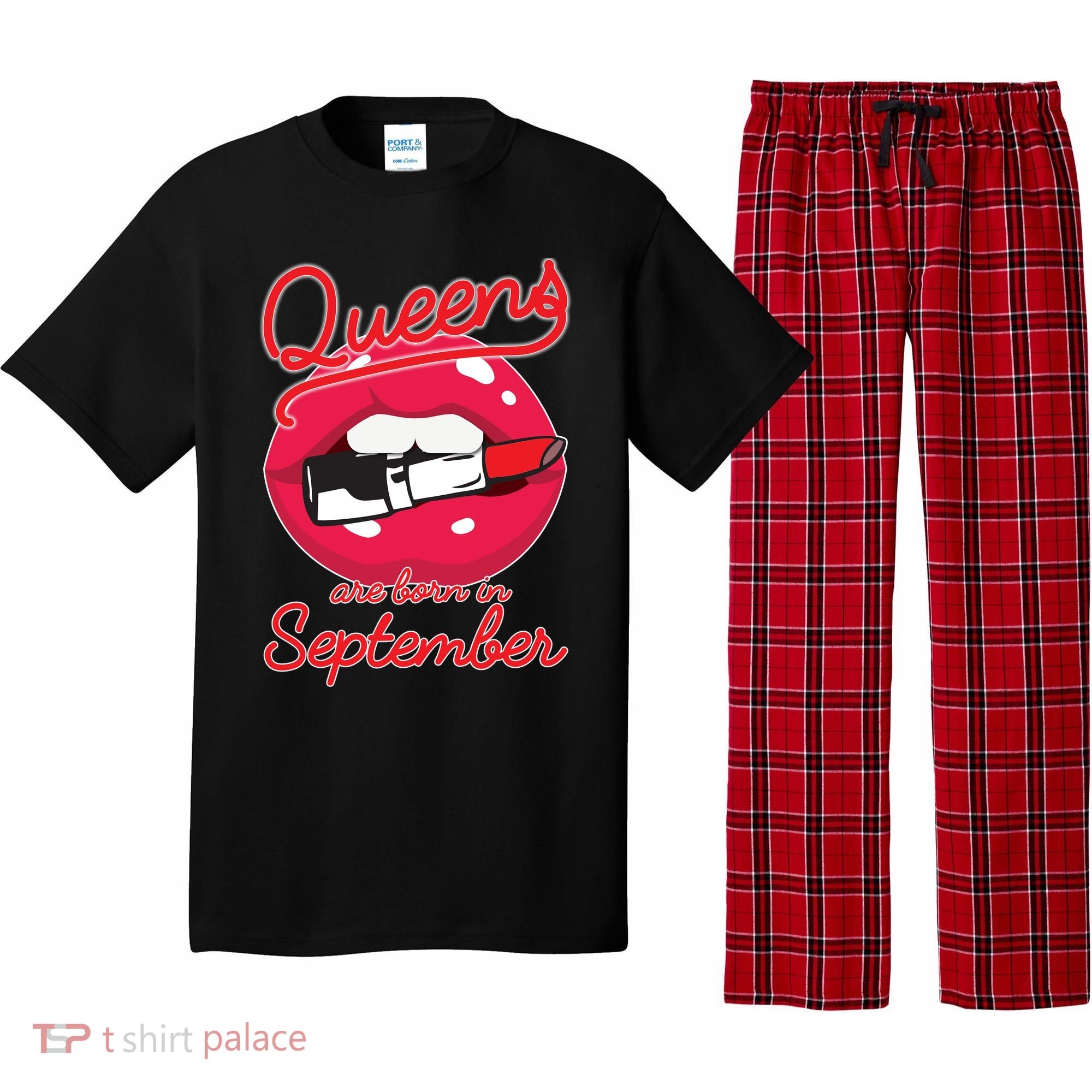 Queens Are Born in September Lipstick Pajama Set