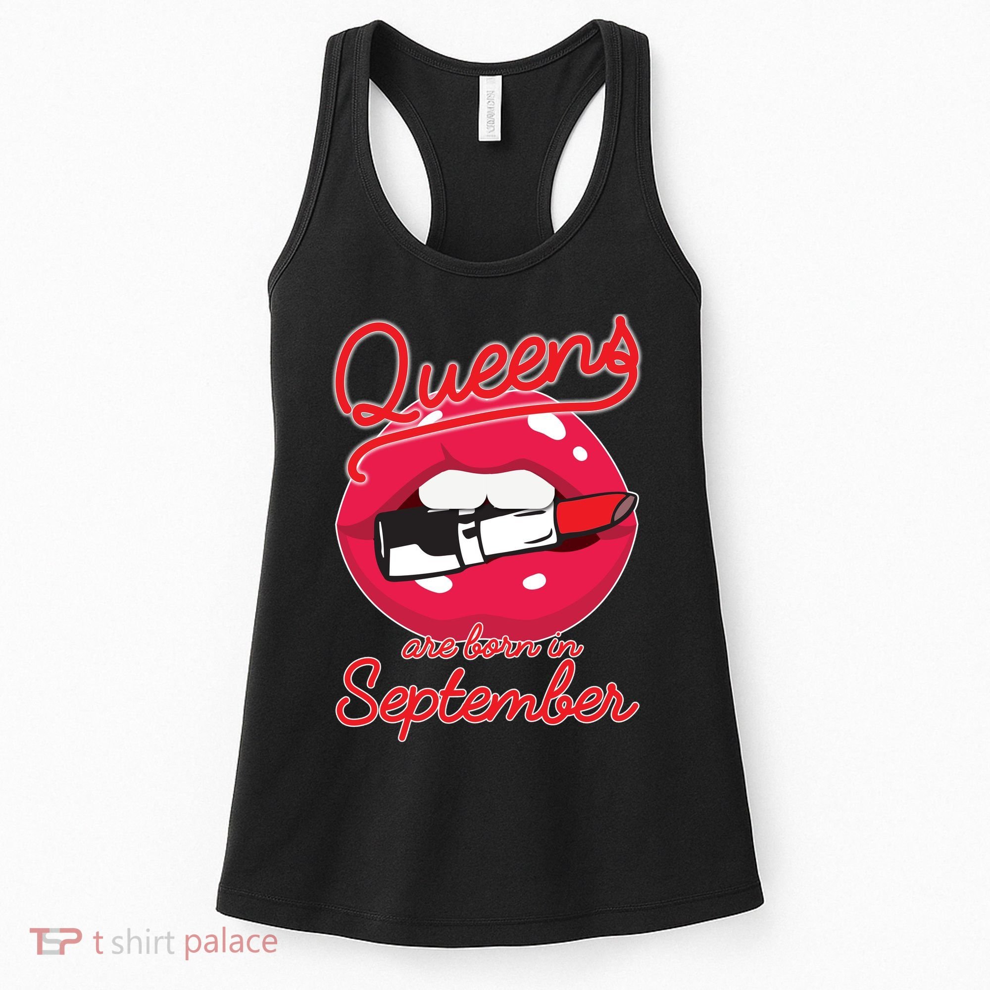 Queens Are Born in September Lipstick Women's Tank Top