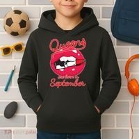 Queens Are Born in September Lipstick Kids Hoodie thumb 2