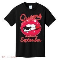 Queens Are Born in September Lipstick Kids T-Shirt thumb 0