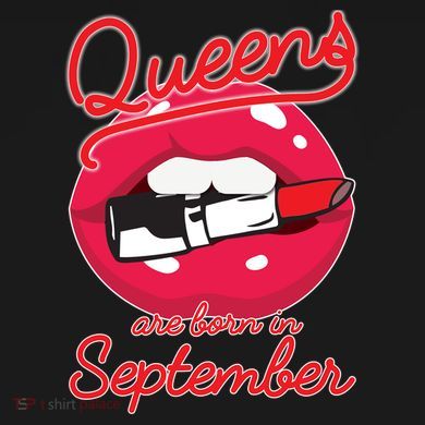 Queens Are Born in September Lipstick Kids Tie-Dye T-Shirt