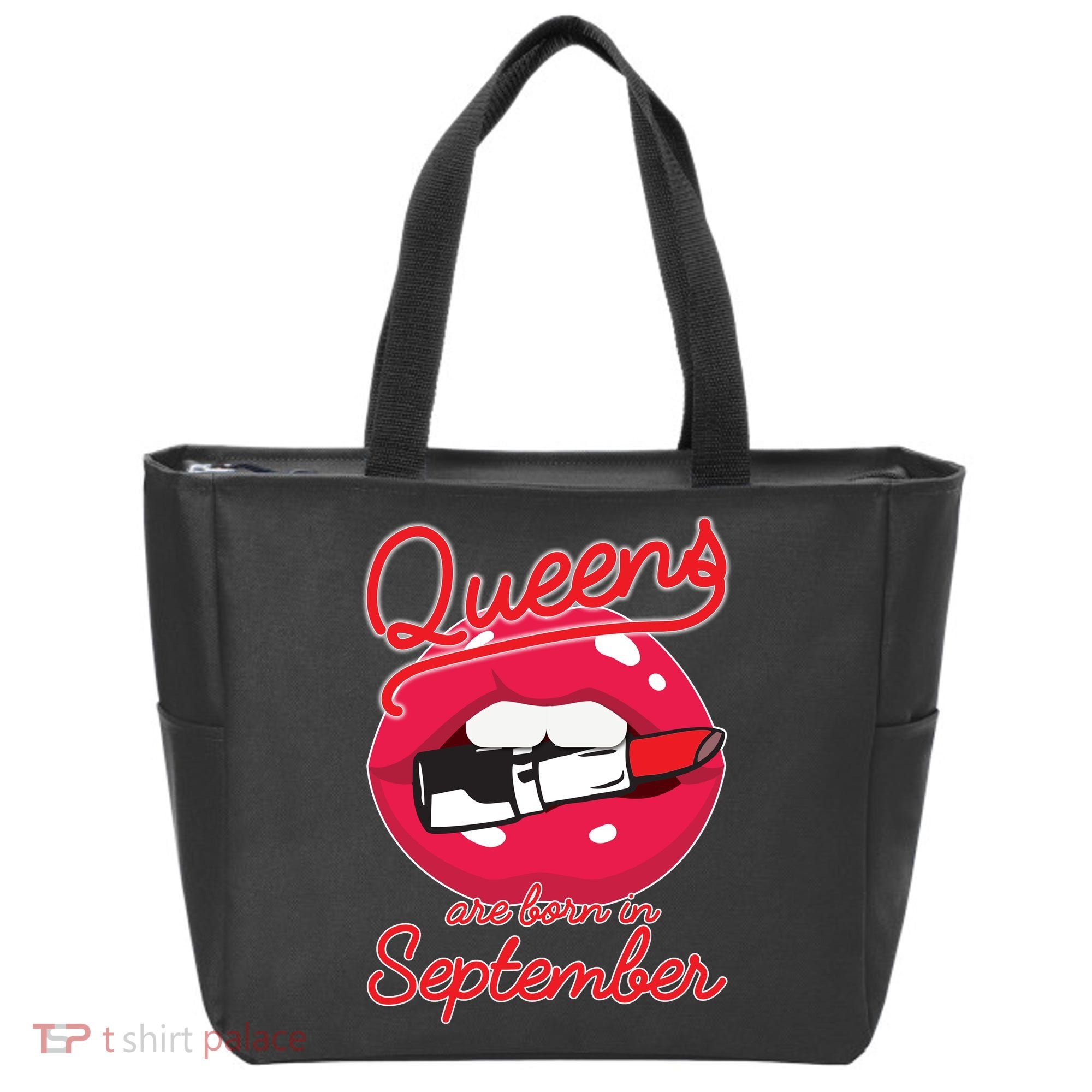 Queens Are Born in September Lipstick Tote Bag