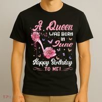 Queen Was Born In June Birthday Gift Happy Birthday To Me T-Shirt thumb 3