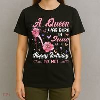 Queen Was Born In June Birthday Gift Happy Birthday To Me T-Shirt thumb 4