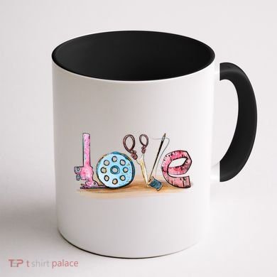 Quilting Yarn Graphic Design Seamstress Sewing Themed Cute Gift Coffee Mug back