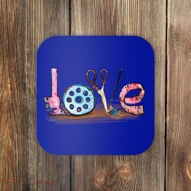 Quilting Yarn Graphic Design Seamstress Sewing Themed Cute Gift Coaster