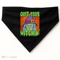 Quit Your Witchin Spooky Halloween USA-Made Doggie Bandana thumb 0