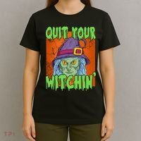 Quit Your Witchin Spooky Halloween T-Shirt thumb 4