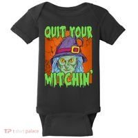 Quit Your Witchin Spooky Halloween Baby Bodysuit thumb 0