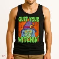 Quit Your Witchin Spooky Halloween Tank Top thumb 3