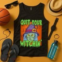 Quit Your Witchin Spooky Halloween Tank Top thumb 4