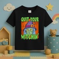 Quit Your Witchin Spooky Halloween Toddler T-Shirt thumb 3