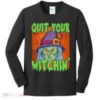 Quit Your Witchin Spooky Halloween Kids Long Sleeve Shirt thumb 0