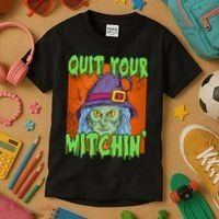 Quit Your Witchin Spooky Halloween Kids T-Shirt thumb 3
