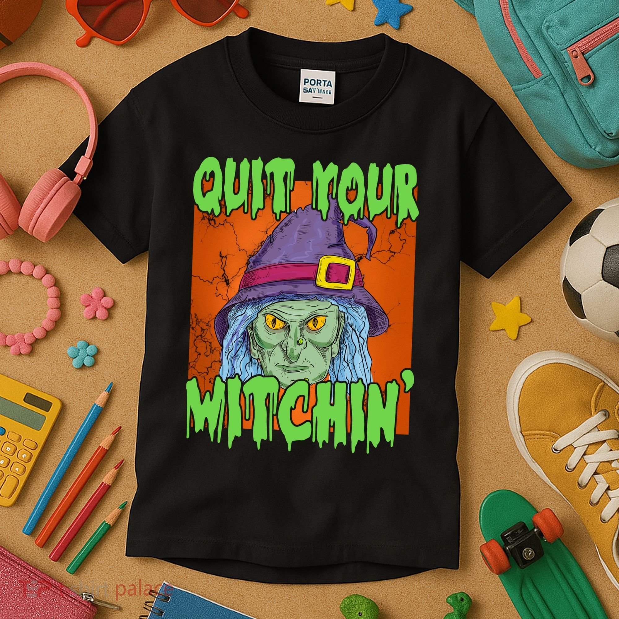 Quit Your Witchin Spooky Halloween Kids T-Shirt