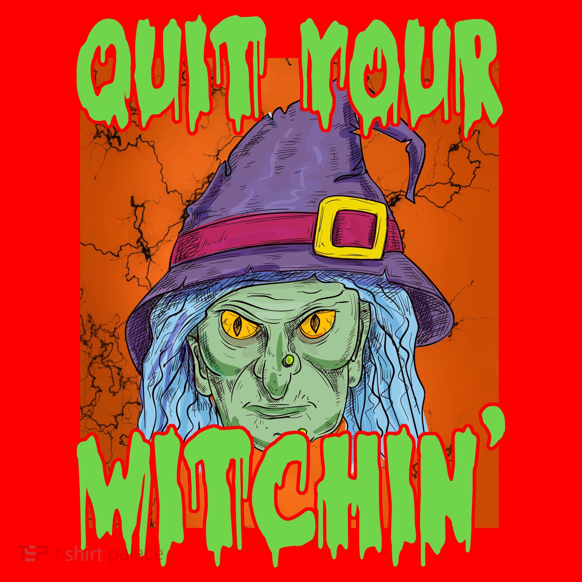 Quit Your Witchin Spooky Halloween Santa Hat