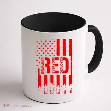 R.E.D Remember Everyone Deployed Red Friday Coffee Mug back