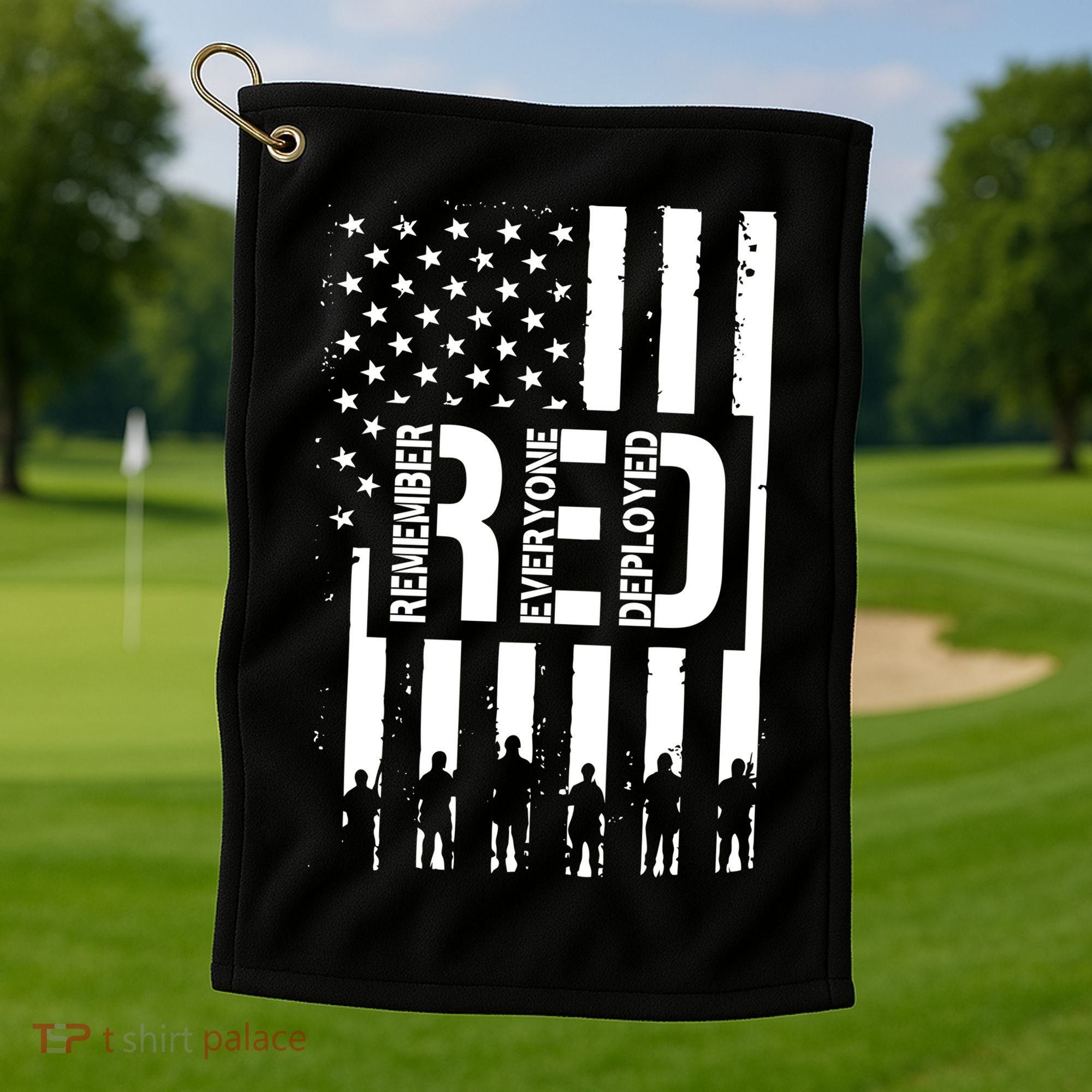 R.E.D Remember Everyone Deployed Red Friday Golf Towel