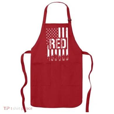 R.E.D Remember Everyone Deployed Red Friday Apron