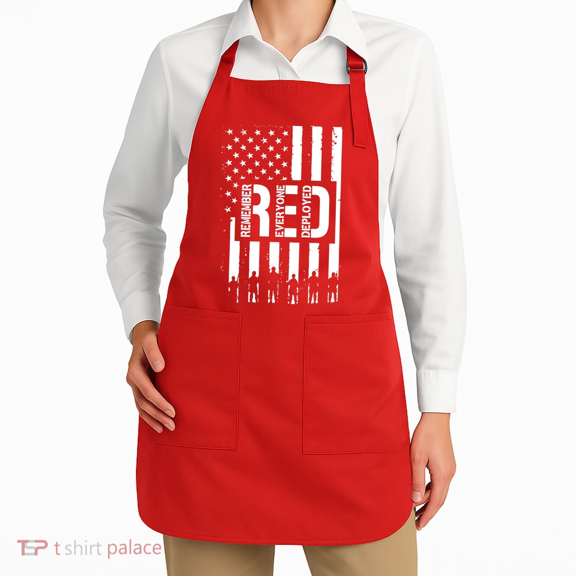 R.E.D Remember Everyone Deployed Red Friday Apron