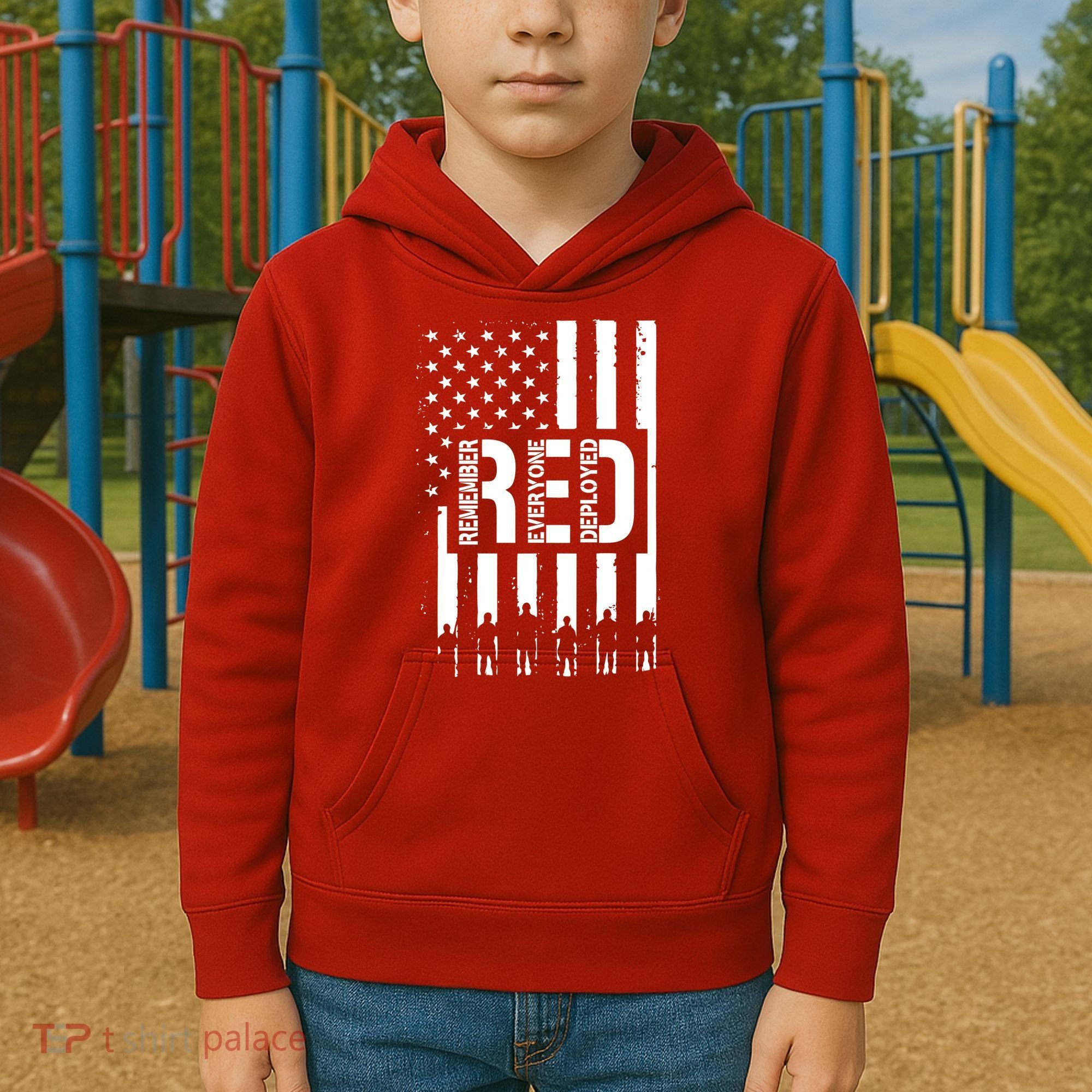 R.E.D Remember Everyone Deployed Red Friday Kids Hoodie