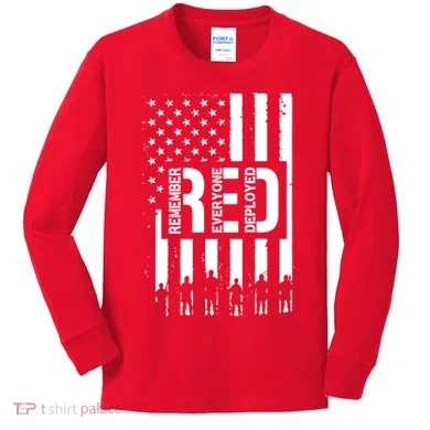 R.E.D Remember Everyone Deployed Red Friday Kids Long Sleeve Shirt