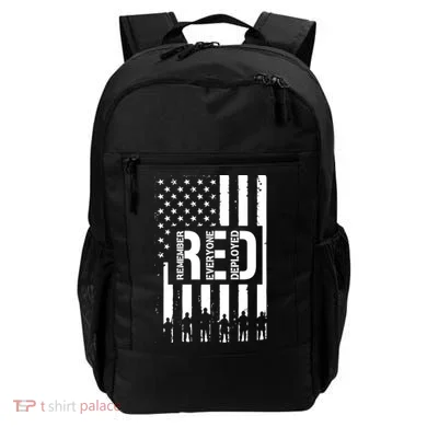 R.E.D Remember Everyone Deployed Red Friday Flag Backpack