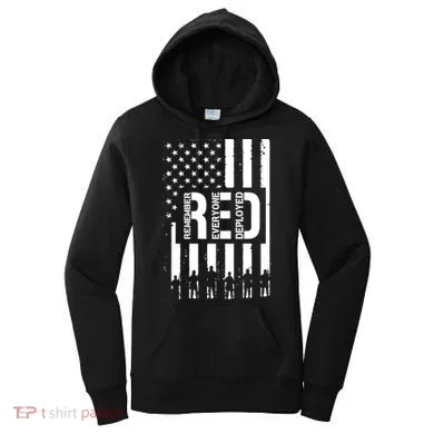 R.E.D Remember Everyone Deployed Red Friday Flag Women's Hoodie