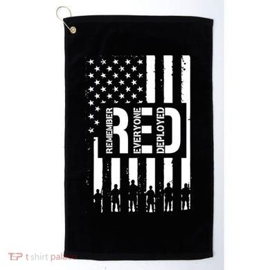 R.E.D Remember Everyone Deployed Red Friday Flag Golf Towel