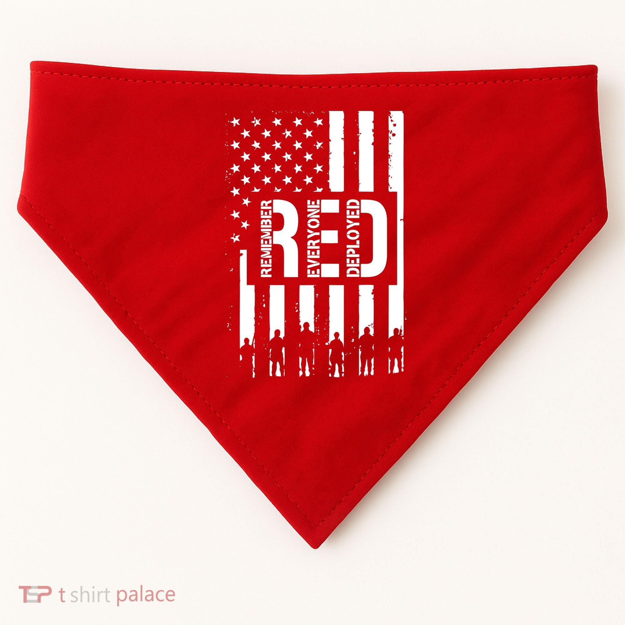 R.E.D Remember Everyone Deployed Red Friday Flag USA-Made Doggie Bandana