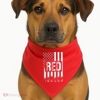 R.E.D Remember Everyone Deployed Red Friday Flag USA-Made Doggie Bandana thumb 1