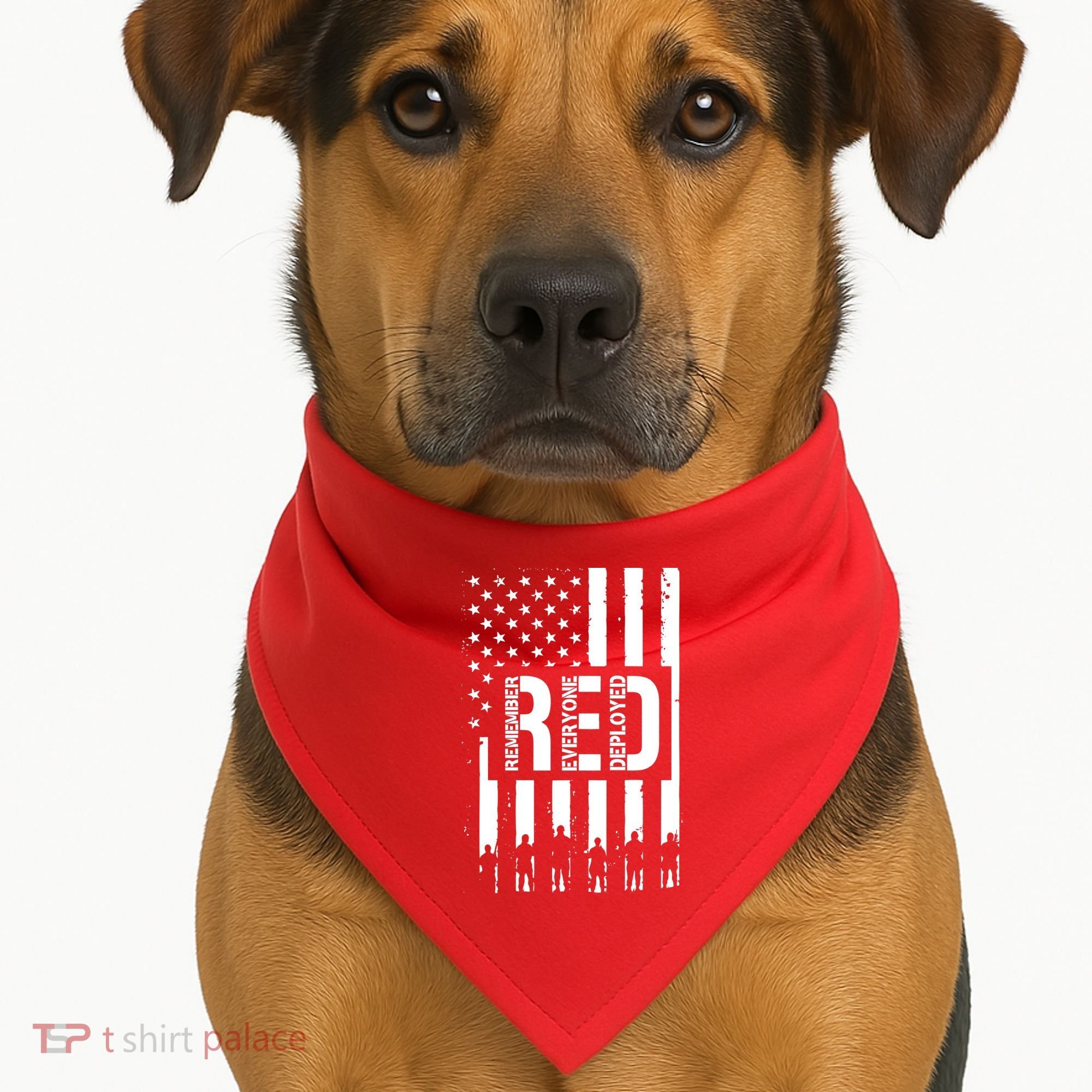 R.E.D Remember Everyone Deployed Red Friday Flag USA-Made Doggie Bandana