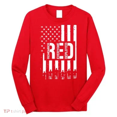 R.E.D Remember Everyone Deployed Red Friday Flag Long Sleeve Shirt