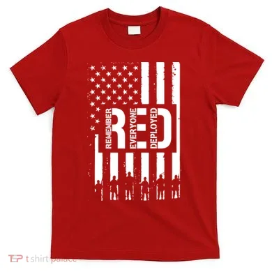 R.E.D Remember Everyone Deployed Red Friday Flag T-Shirt