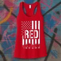 R.E.D Remember Everyone Deployed Red Friday Flag Women's Tank Top thumb 3