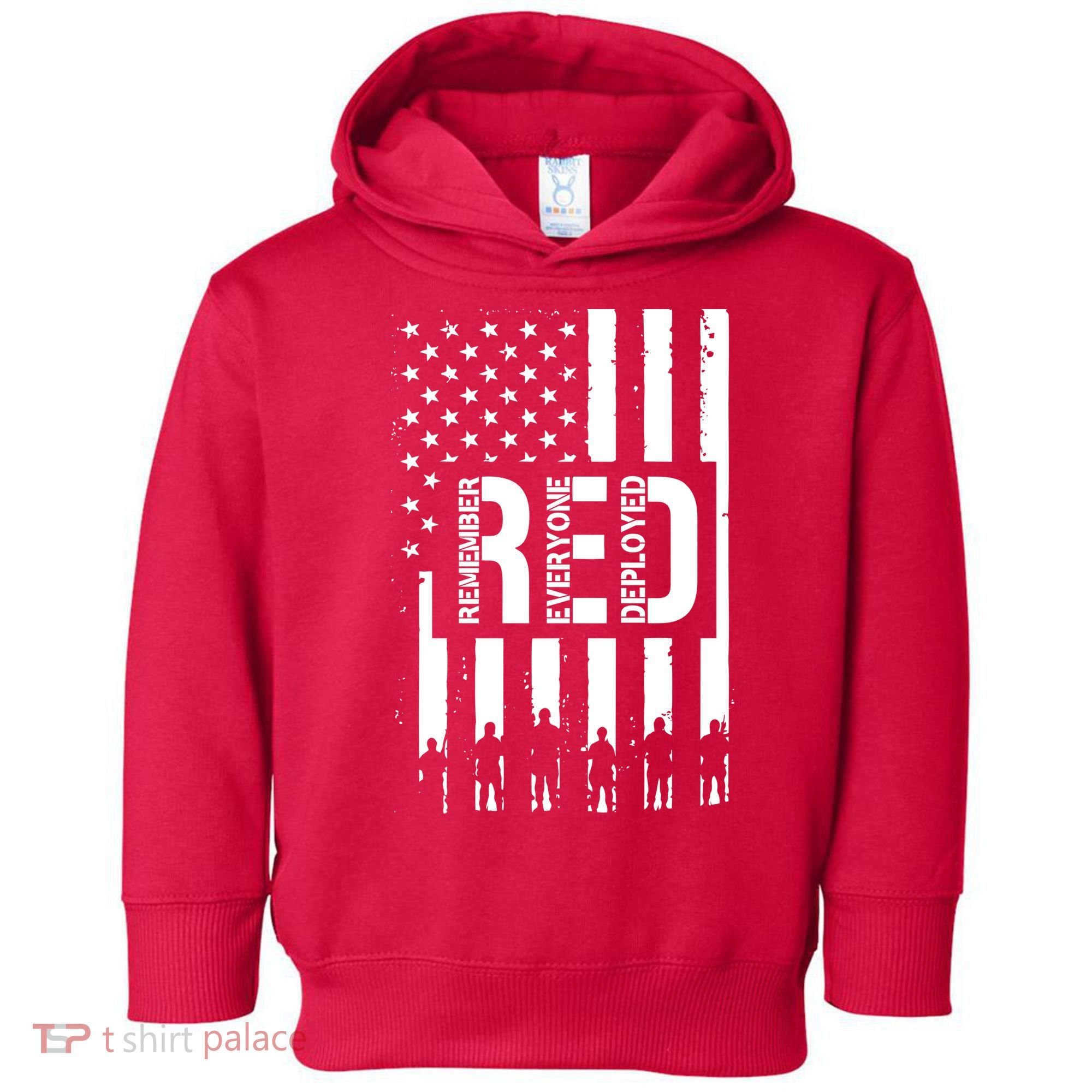 R.E.D Remember Everyone Deployed Red Friday Flag Toddler Hoodie